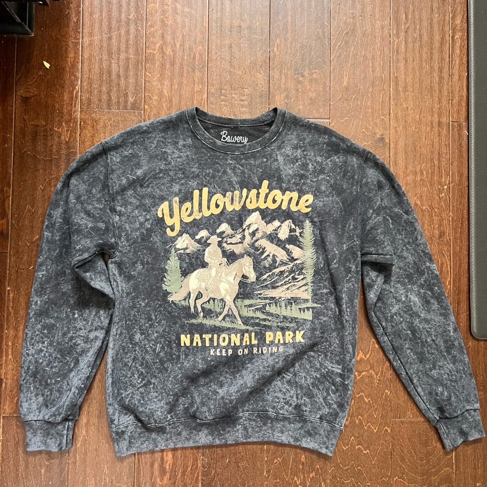 Black Yellowstone Crewneck Sweater